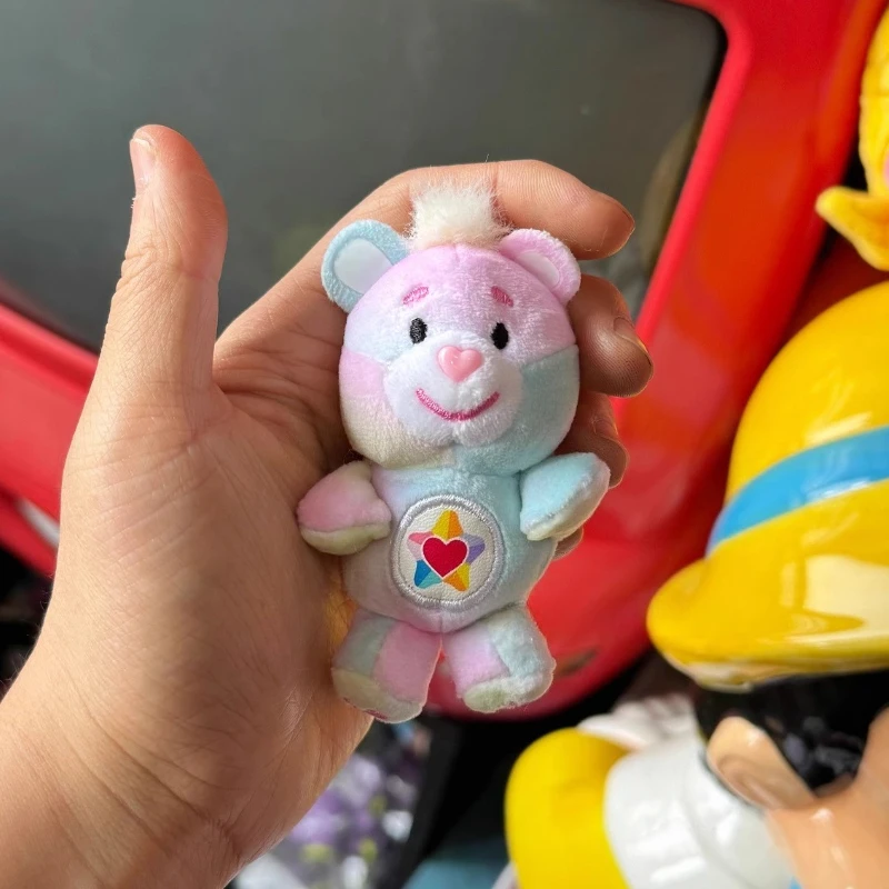 حقيقي مصغرة قوس قزح الدببة الأصفر الوردي الأرجواني الكرتون ألعاب من نسيج مخملي جامع طبعة محدودة 8 ~ 9 سنتيمتر