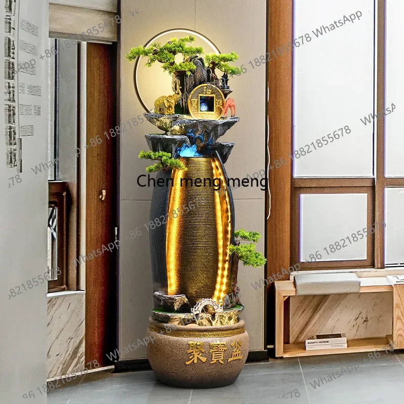 Shengcai rockery flowing water fountain ornament circulation water feature lucky landing water curtain wall landscaping