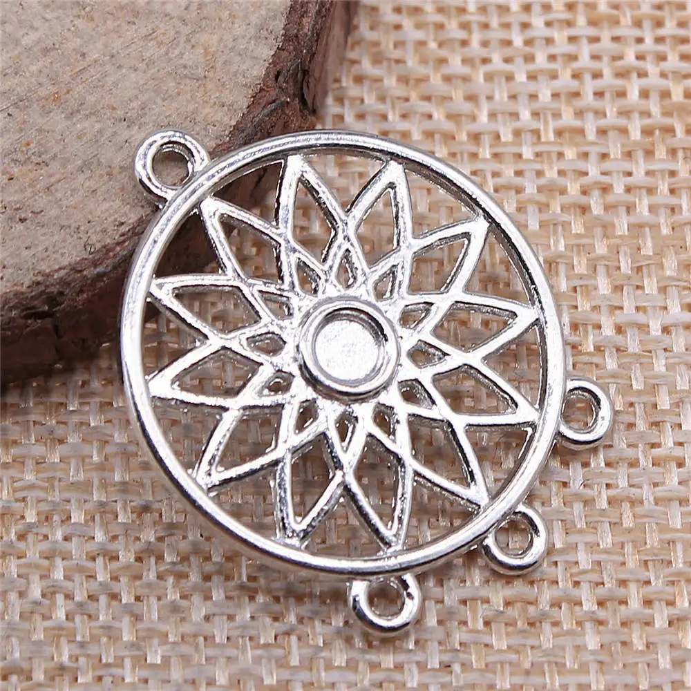 Diy Accessories Dreamcatcher For Porous Earring Connector Jewelry 27x33mm 10pcs