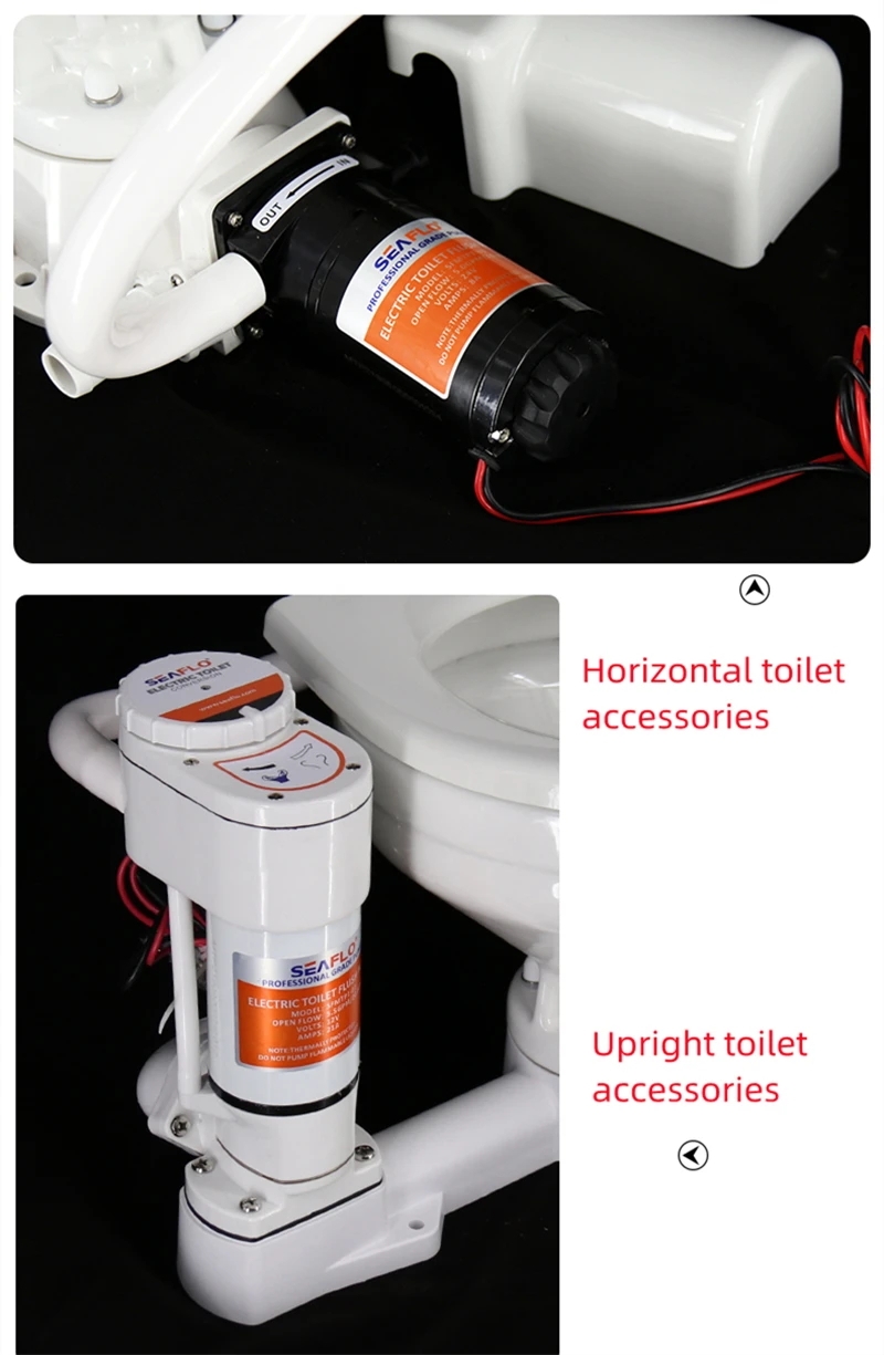 SEAFLO Rv Toilet Pump 12V/24V Toilet Sewage Pump Electric Toilet Pump For Rv Yacht Marine Toilet Accessories Toilet Flush Pump