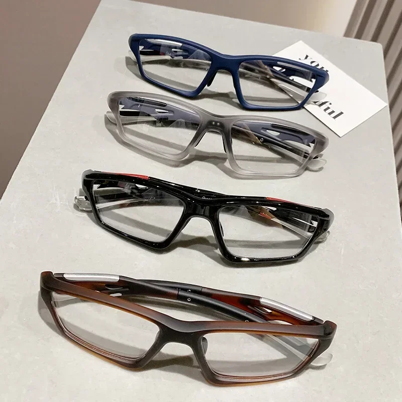Sports TR90 Myopia Glasses Photochromic Anti Blue Light Fall-Proof Eyewear for Cycling Students