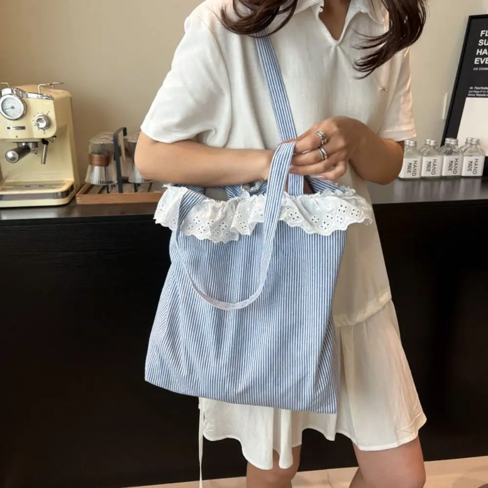 

Flower Embroidery Lace Shoulder Bag Embroidered Large Capacity Canvas Tote Bag Floral Lightweight Women's Handbag Travel