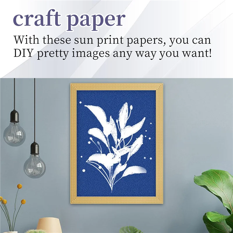 GO-Cyanotype Paper, 30 Pcs A5 Sun Print Paper Kit, High Sensitivity Sun Print Nature Printing Paper Solar Drawing Pape