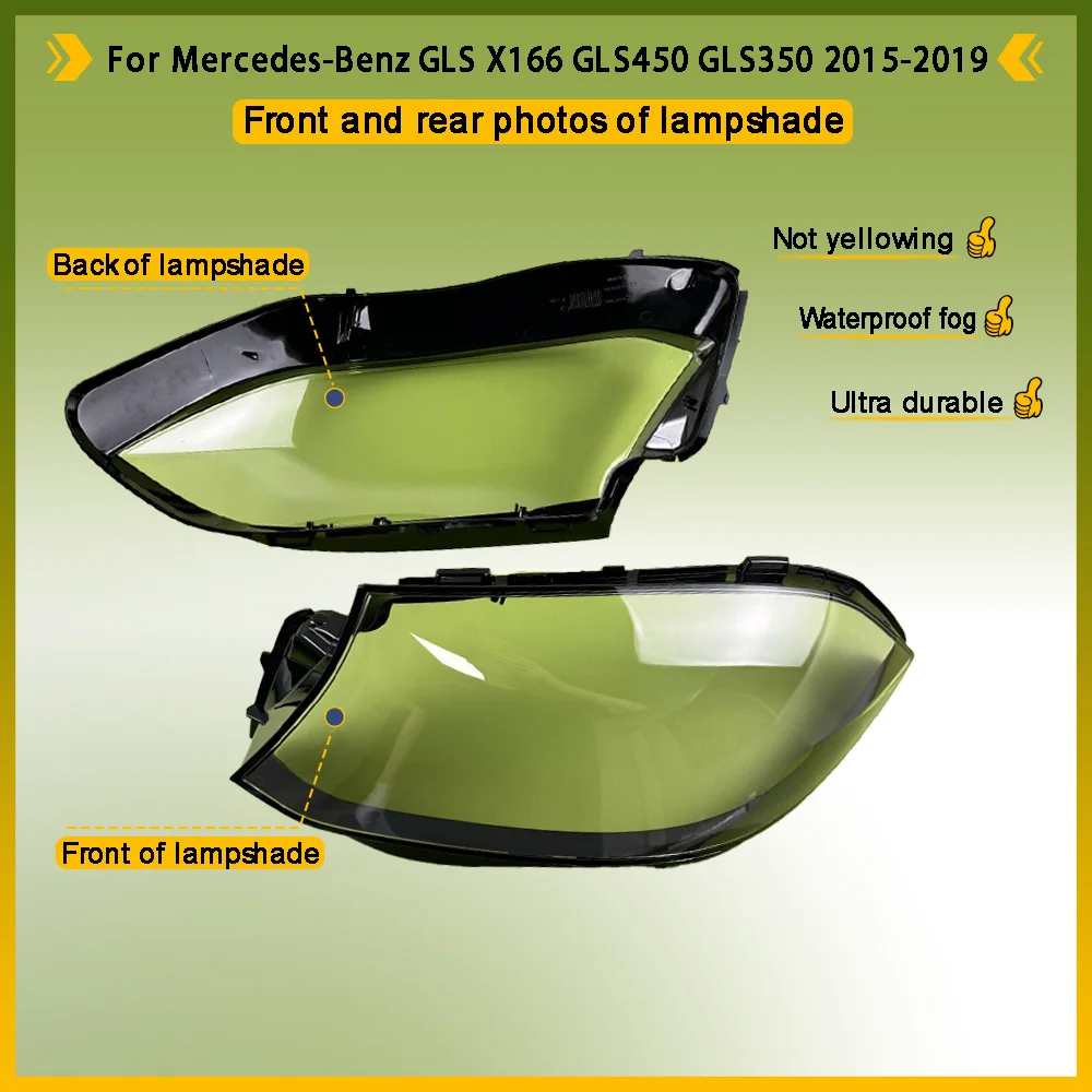 For Mercedes-Benz GLS X166 GLS450 GLS350 2015 - 2019 Auto Caps Car Headlight Cover Glass Lens Shell Case Head Light Lampshade