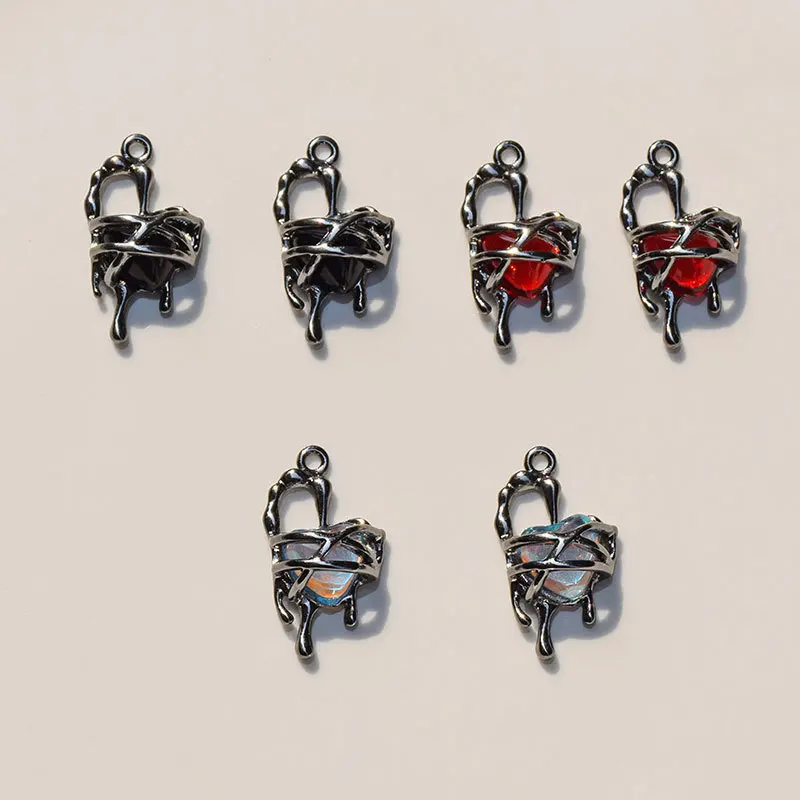

Dark Sweet Cool Spicy Girl Liquid Metal Heart Pendant DIY Handmade Earrings Necklace Bracelet Jewelry Accessories