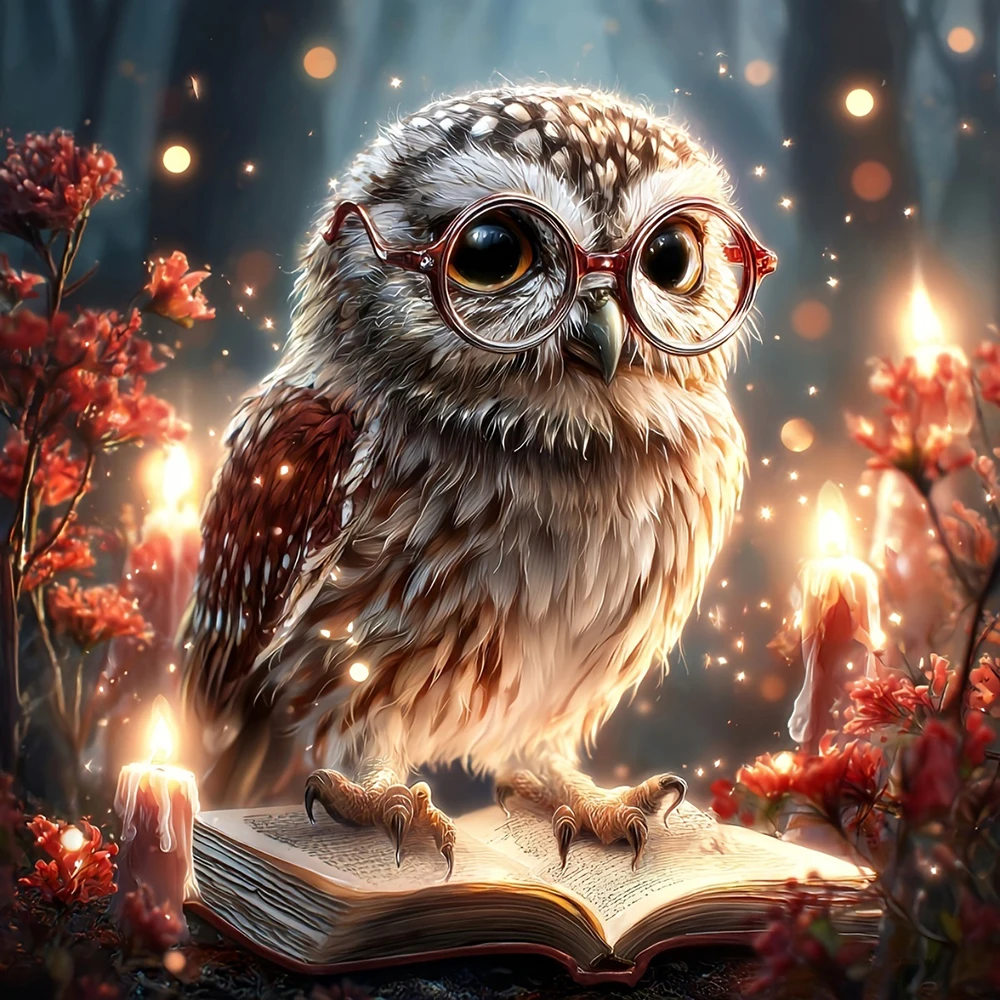 

EverShine 5D Diamond Painting Owl Full Drill Embroidery Book DIY Crafts And Art Supplies Mosaic Kits Animal Home Decoration Gift