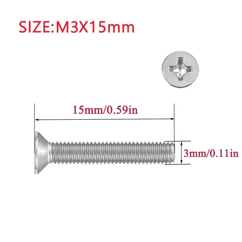 50-5Pcs M1.6 M2 M2.5 M3 M4 M5 M6 304 Stainlesss Steel Phillips Flat Countersunk Head Screw Bolt Set 3mm-70mm Assorted Kit
