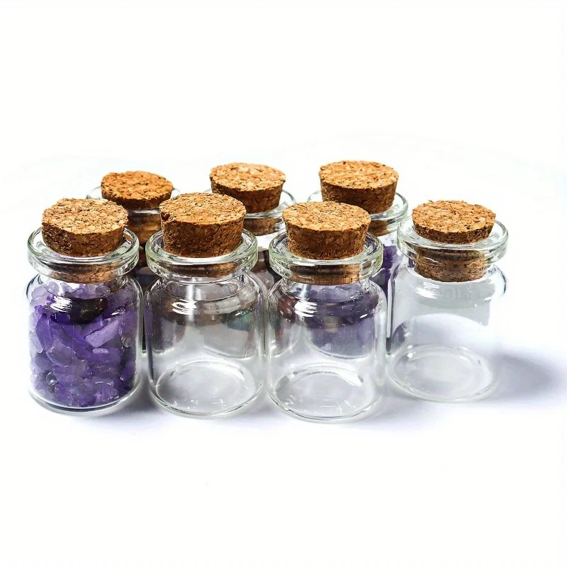 Mini Clear Glass Bottles with Clear Cork Stopper Message Bottles Empty Spice Bottle Wishing Drifting Bottle DIY Jars Vials Gift