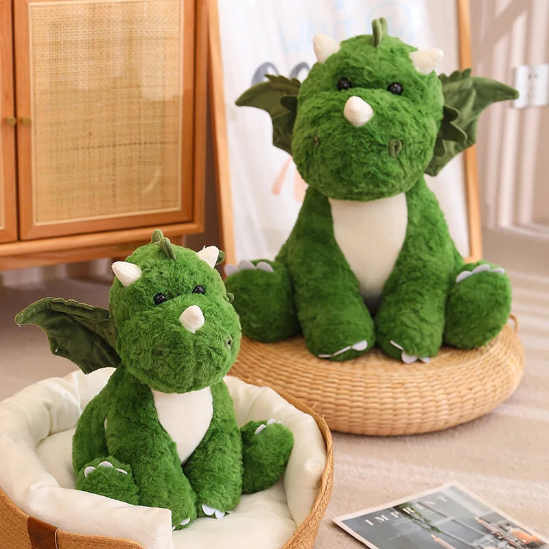 Green Dinosaur Plush Toy with Wings 2in1 Dinosaur Egg and Cuddly Sleeping Doll Perfect Gift Toys Birthday Christmas Gift Toy