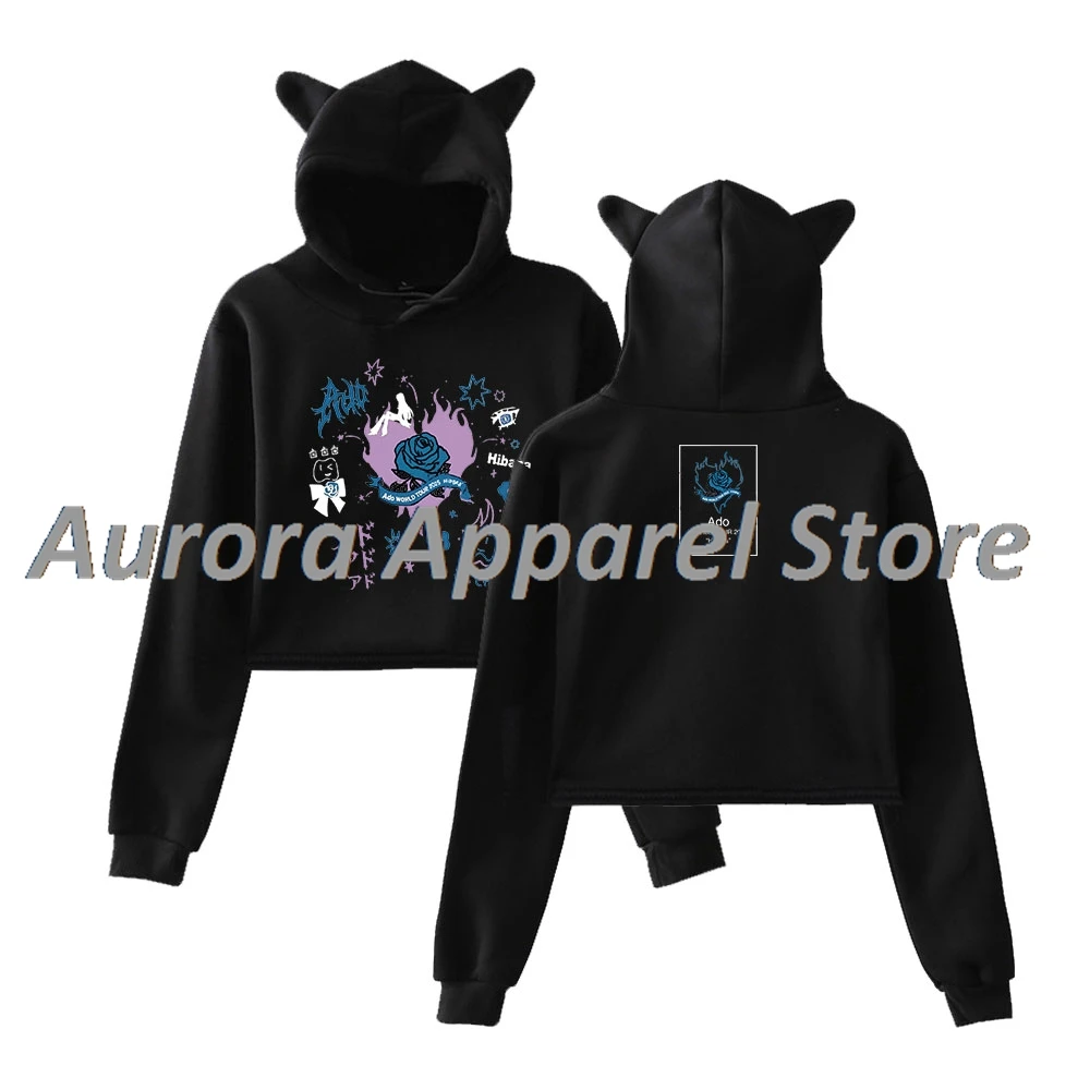 

Ado Hibana Merch пуловер женская толстовка с кошачьими ушками футболка с длинными рукавами женская одежда