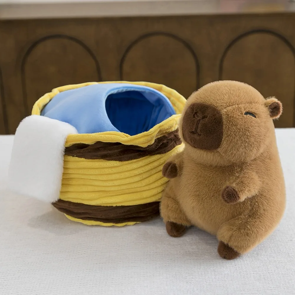 

Fluffy Plush Capybara Plush Toy Brown Soft Cartoon Capybara Cotton Doll Plush Animal Cute Capybara Stuffed Doll Birthday