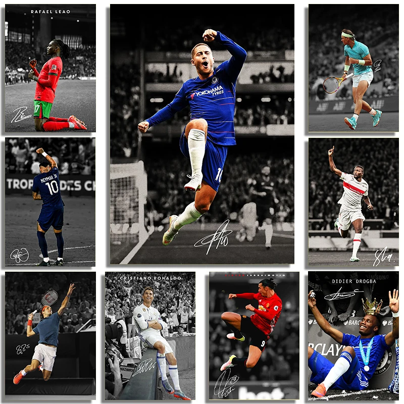 Modern Famous Ball Sports Star Athlete Artistic Portrait Canvas Printing Gymnasium Lounge Home Bedroom Wall Decoration Painting