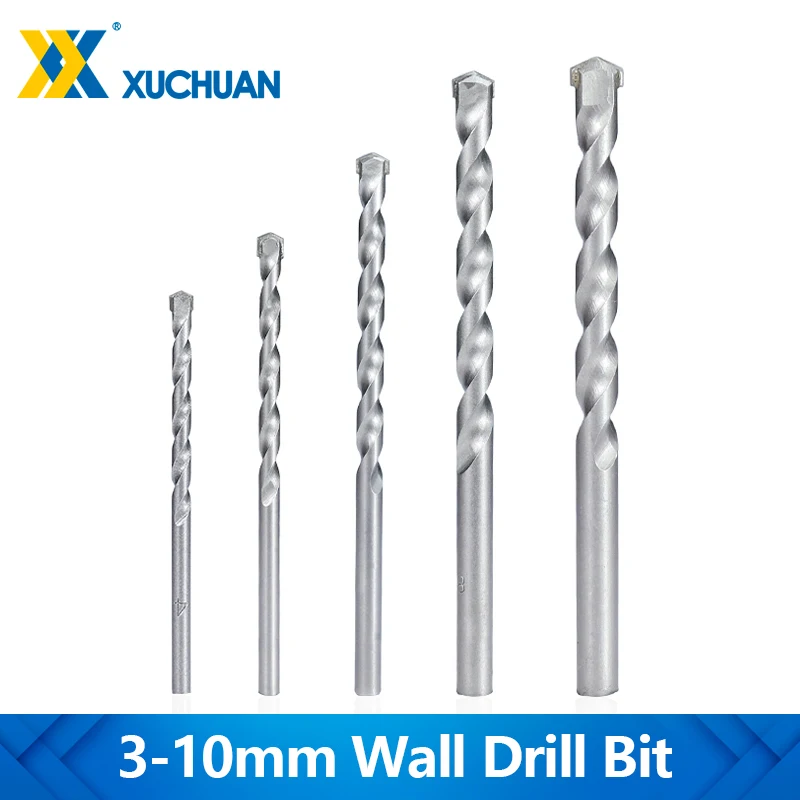 XUCHUAN Drill Bit 3-10mm Wall Masonry Drill Bit Carbide Tipped Gun Drill Bit For Brick Concrete Marble Tile Stone Drilling