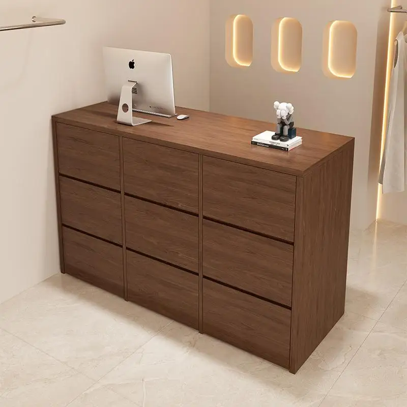 

Luxury Front Desk Reception Desks Cash Register Wooden Business Reception Desks Checkout Counter Office Furniture Cajero LLRD