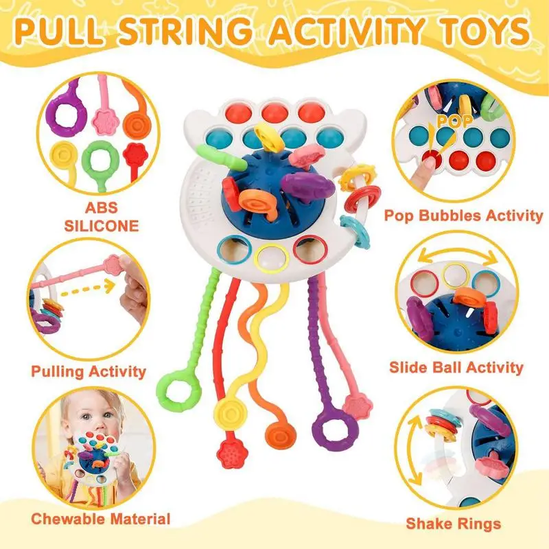 Stacking Teething Toys Stacking Blocks Set Toddler Sorting Stacking & Plugging Sensory Toy Teether Blocks Stacker Cups Blocks