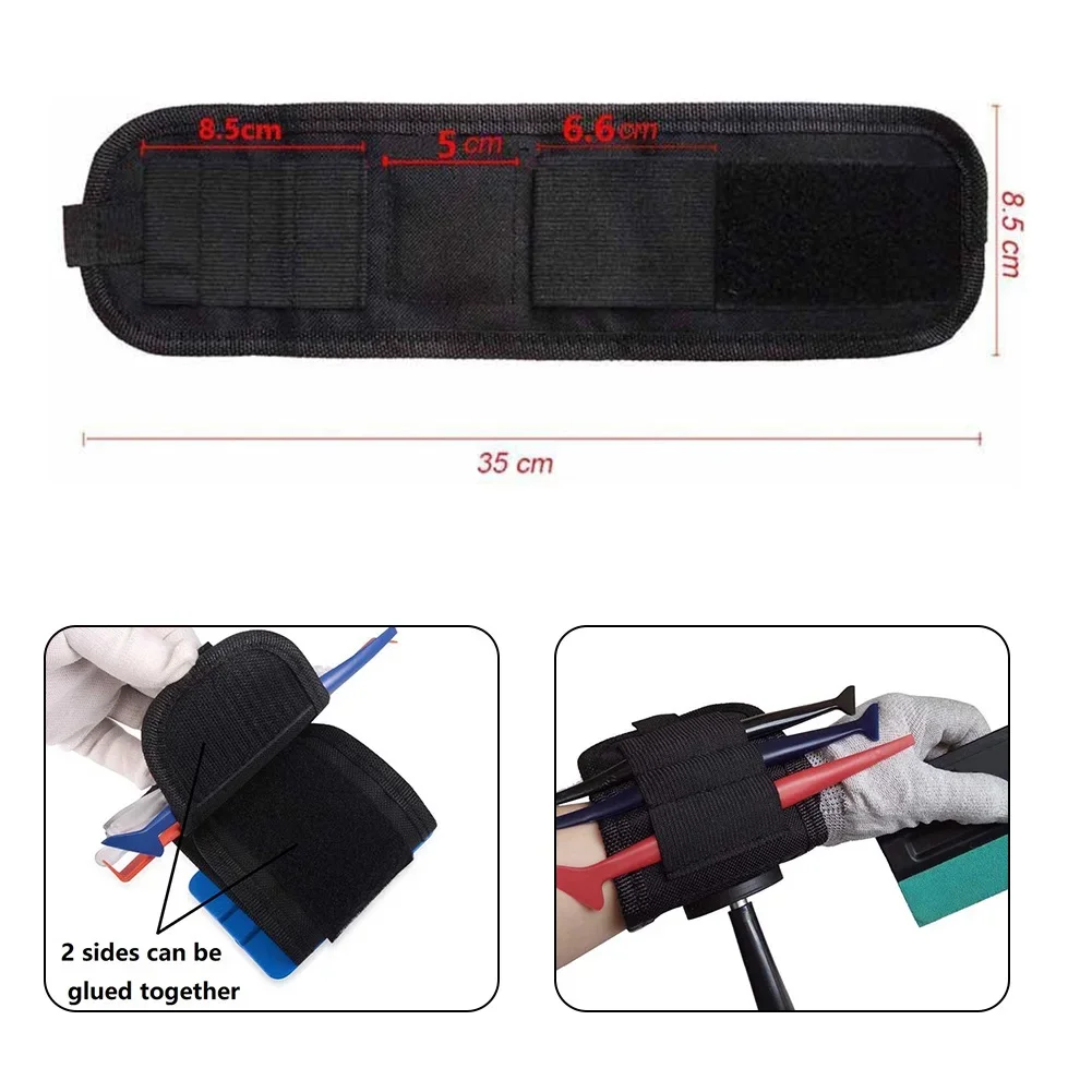 Multifunctional Wrist Pocket Bag Waist Bag Magnet Oxford Stick Squeegee Tools Bag Storage Wrist Black Cutter Bag Film Holder