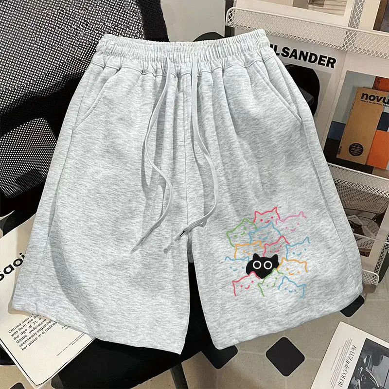 

Шорты с американским принтом Cat, мужские и женские летние свободные повседневные модные новые спортивные брюки с пятью точками