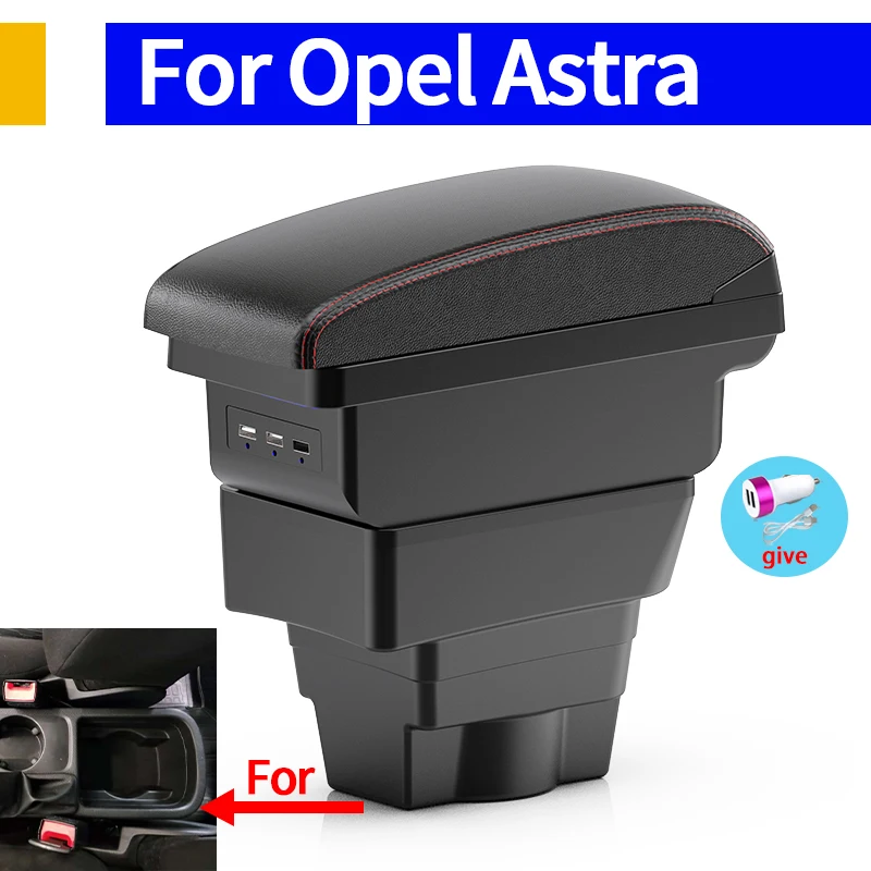 

For Opel Astra Armrest Box Retrofit parts For Opel Astra J Car Armrest Center Storage Box Interior details Car Accessories USB