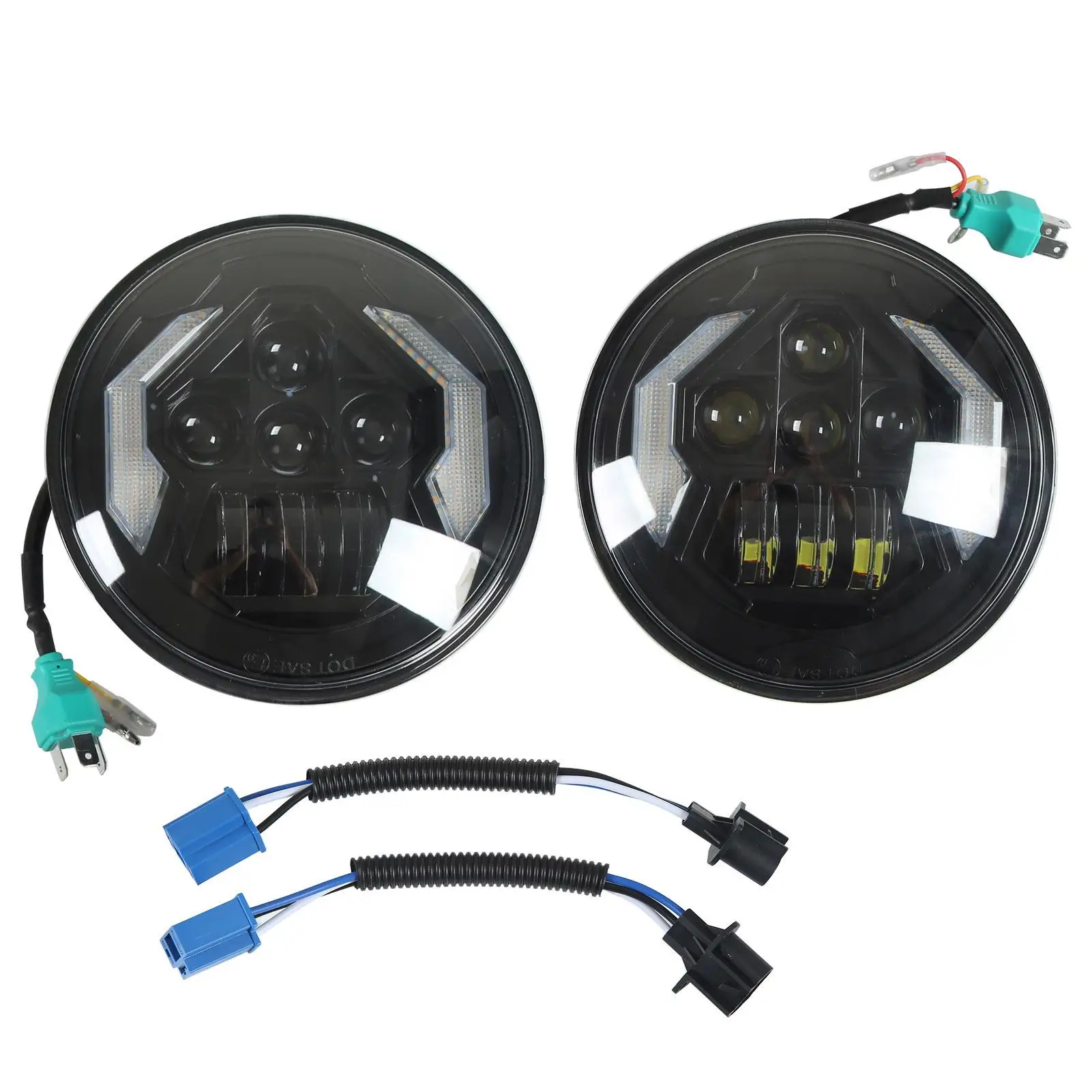 

7in Round LED Headlight High Low Beam Daytime Running Lamp 12V 6500K IP67 Waterproof for car Motorcycle Headlight Headlamp