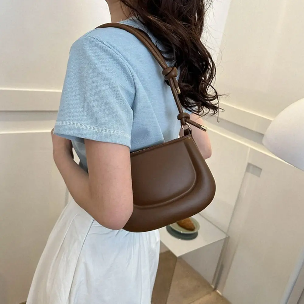 Candy Color Simple PU Underarm Bag Simple Simple Design Shoulder Bag Solid Color Handbag Crossbody Bag Portable All-match