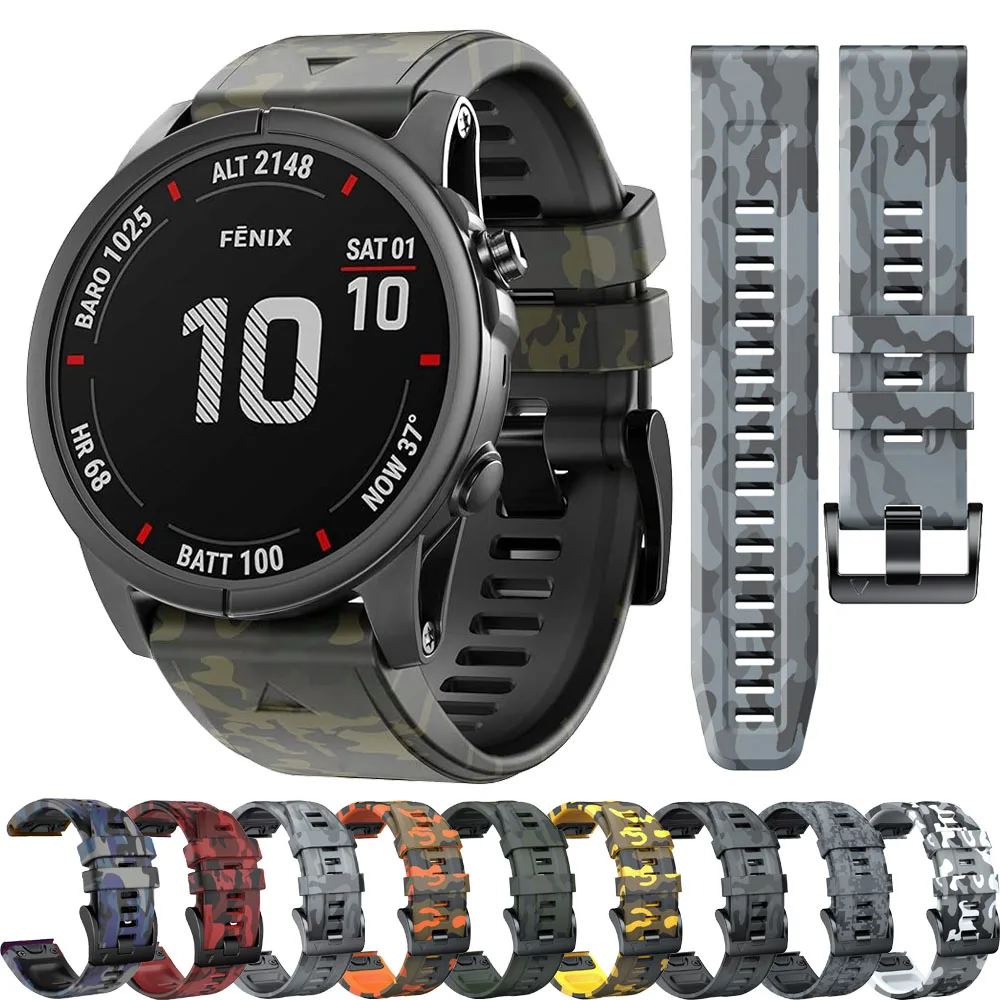 

Ремешок силиконовый для смарт-часов Garmin Fenix 7 7X 6 6X 5 5X Plus Epix Pro Gen 2, 22 26 мм