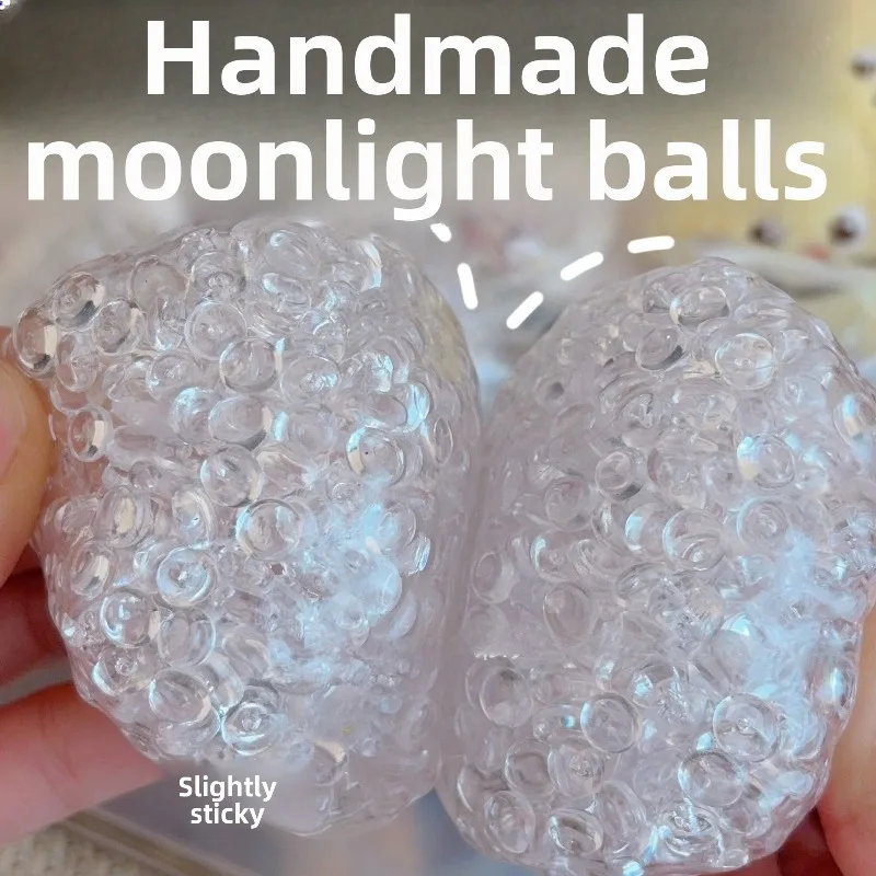 Plastic White Moonlight Noisy Ball Pinch Music Decompression Toy High Value Handmade Ball Decompression Artifact