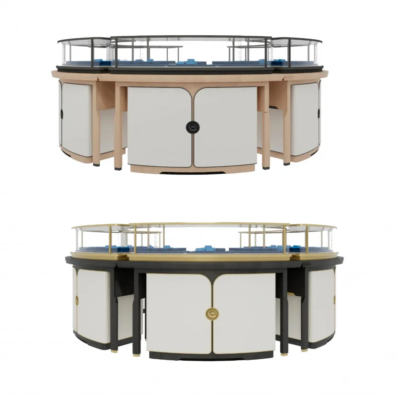 custom.Customizable Style Strong Glass Jewelry Display Cabinet LED Lighting High Quality Eco-Friendly Design Luxury Retail S