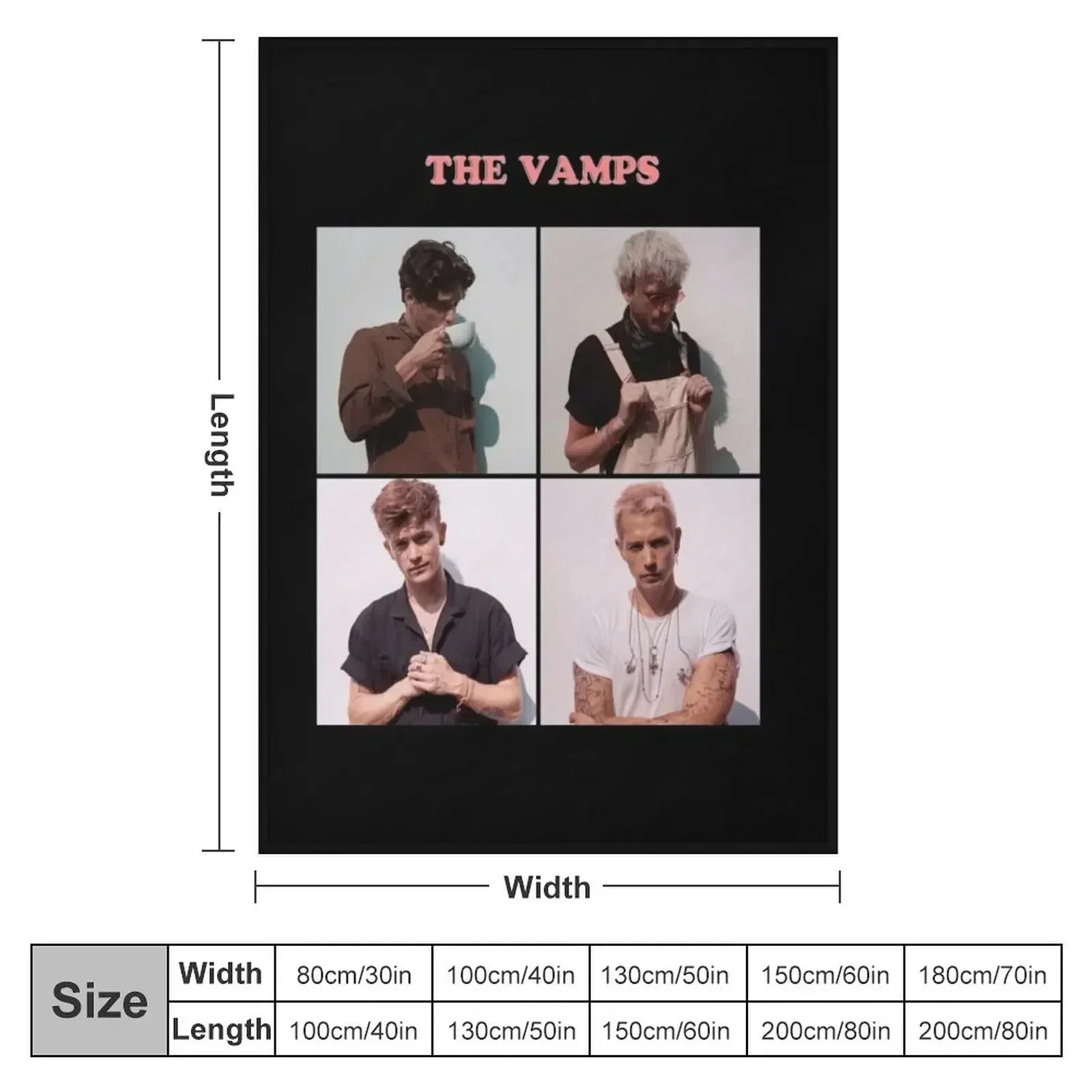 The Vamps - Cherry Blossom era Throw Blanket couch cozy soft plush fuzzy picnic outdoor blanket