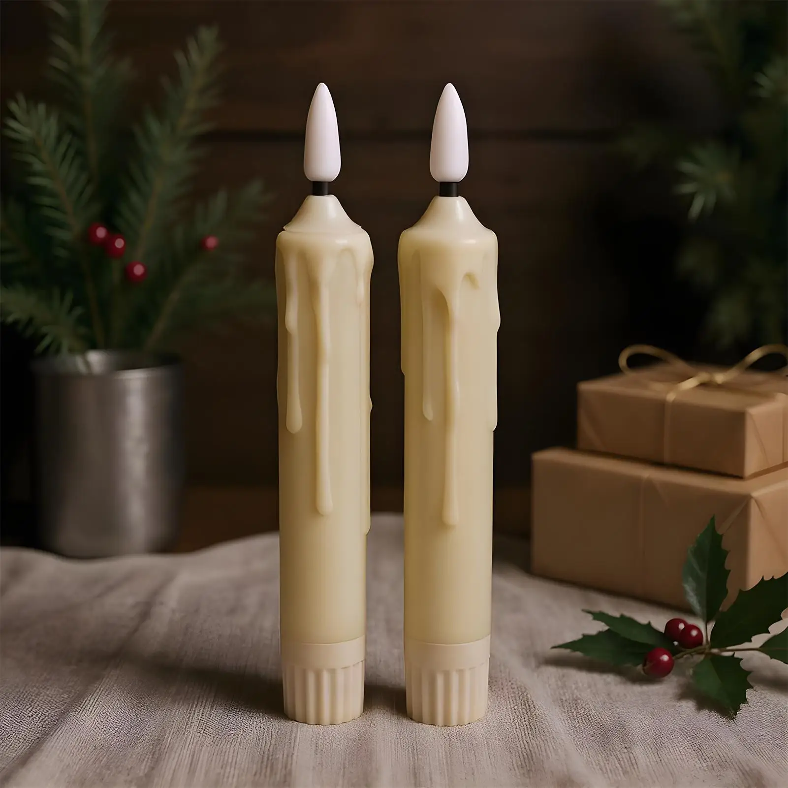 Battery Operated Candles Flickering Candlelight Electronic 6-Piece Flameless Fake Candles For Halloween Wedding Christmas Home