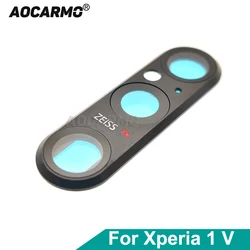 Aocarmo For Sony Xperia 1 V XQ-DQ72 DQ44 SO-51D Rear Back Camera Lens Len Glass With Ring Frame Holder Replacement Part