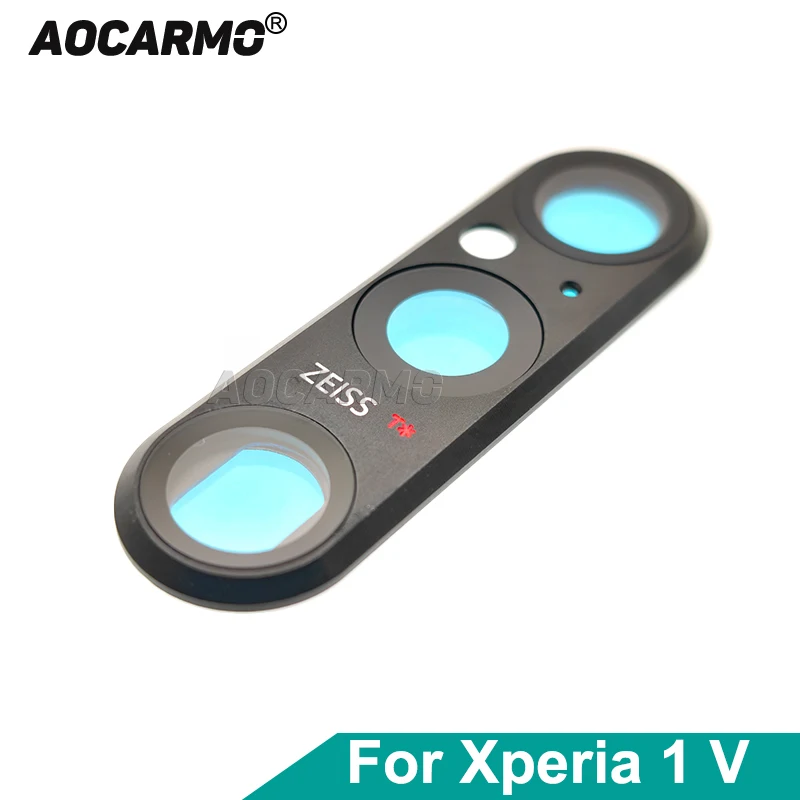 Aocarmo Szkło Obiektywu Tylnej Kamery z Ramką do Sony Xperia 1 V XQ-DQ72 DQ44 SO-51D - Część Zamienna