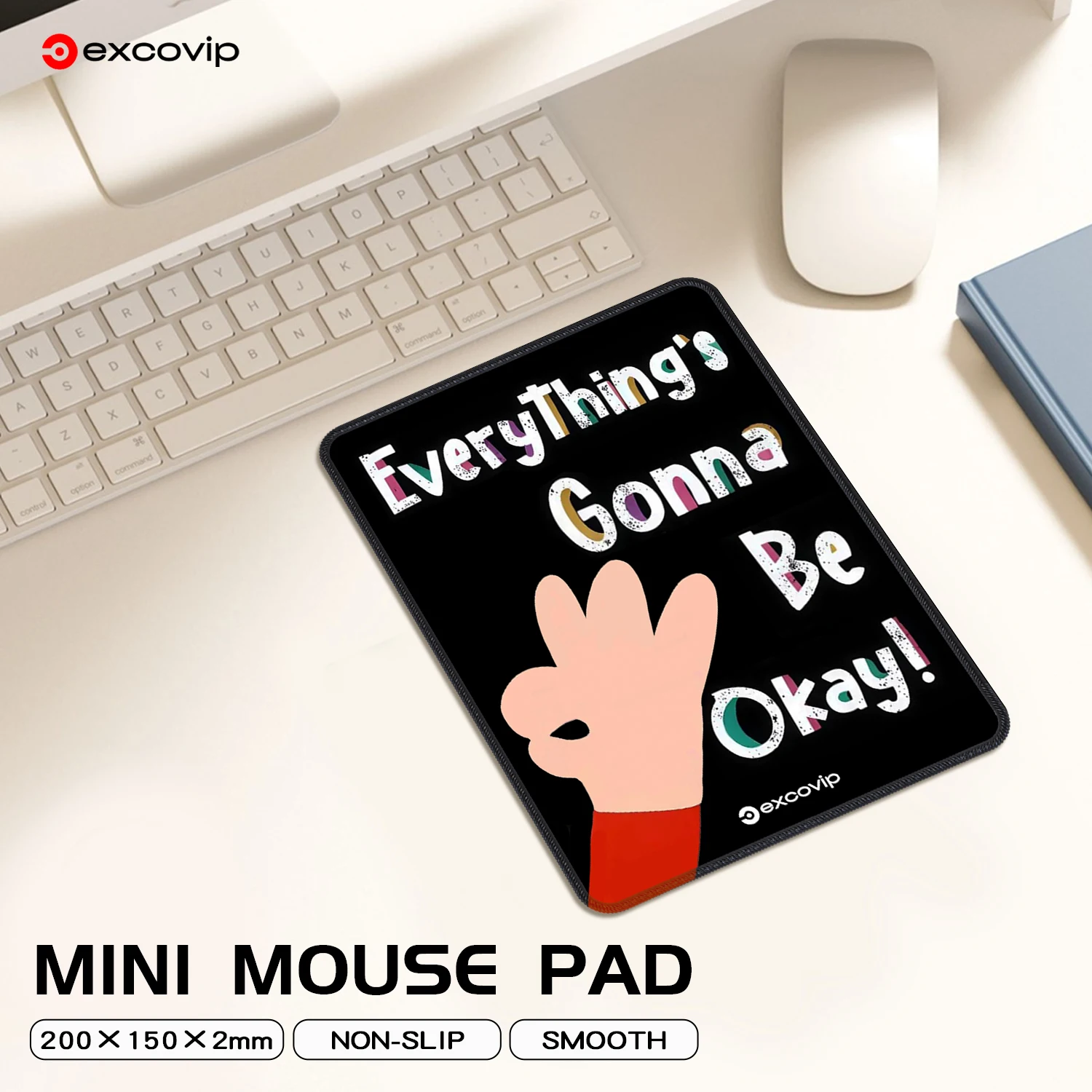 

EXCO Mini Mouse Pad with Stitched Edge Non-Slip Rubber Base Small Office Mousepad for Home Laptop Computer Desk Gaming