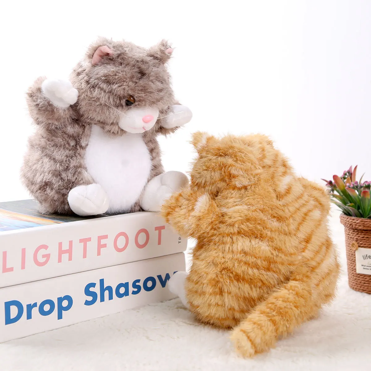 20 سنتيمتر محاكاة لطيف نعسان القط أفخم دمية لعبة مهدئا الأطفال أفخم محشوة دمية لطيف السمين القط وسادة هدية عيد ميلاد