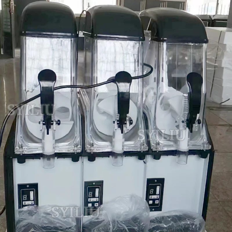 Commercial Two Bowl Slush Machine Detachable Drip Tray Durable Slush Ice Making Equipment for Convenience Store
