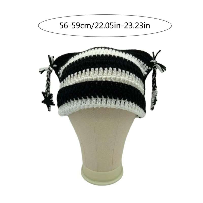 Chapéu feminino feito à mão y2k gorro menina pilling resistente punk senhora outono chapéu feminino gorro handcrochet malha