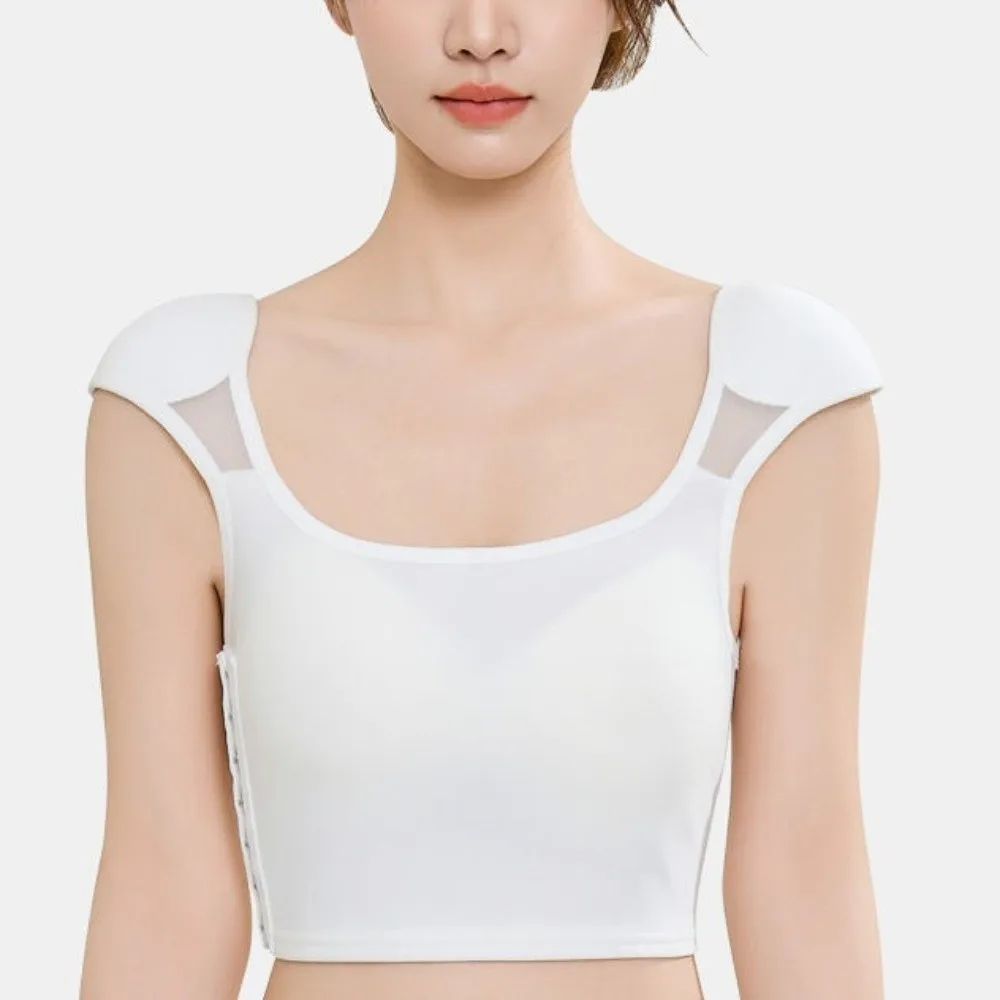 

Flat Breast Binder Bustier Right-angle Shoulder Underwear Sleeveless Bottoming Shirt Vest Crop Tops Bra Tank Top Invisible