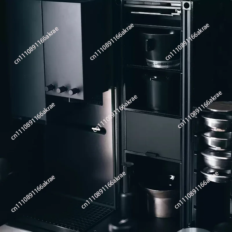 for Coffee machine hand punch storage rack cabinet black silver metal matching storage rack XB01