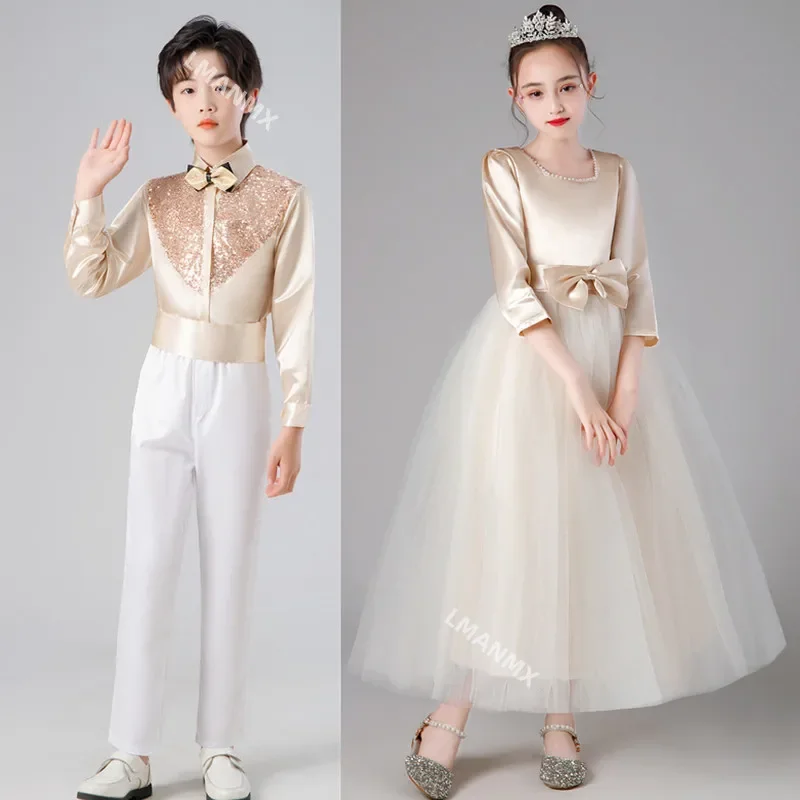 national-day-children's-choral-performance-costumes-girls'-long-skirts-primary-and-secondary-school-performance-costumes