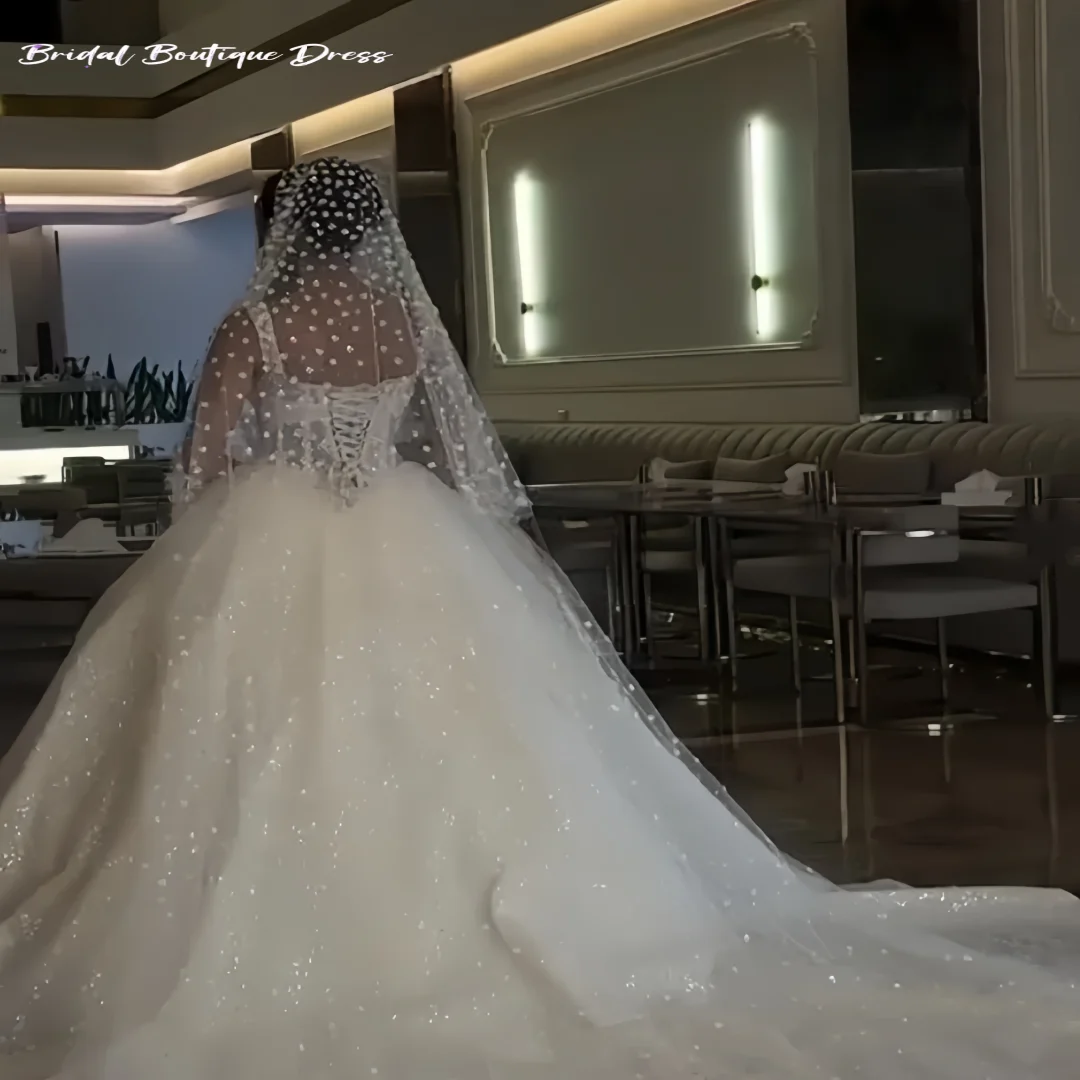 Personalizza squisita gonna a trapezio abiti da festa di nozze applicazioni di pizzo con perline corsetto abiti da sposa di lusso abito da ballo