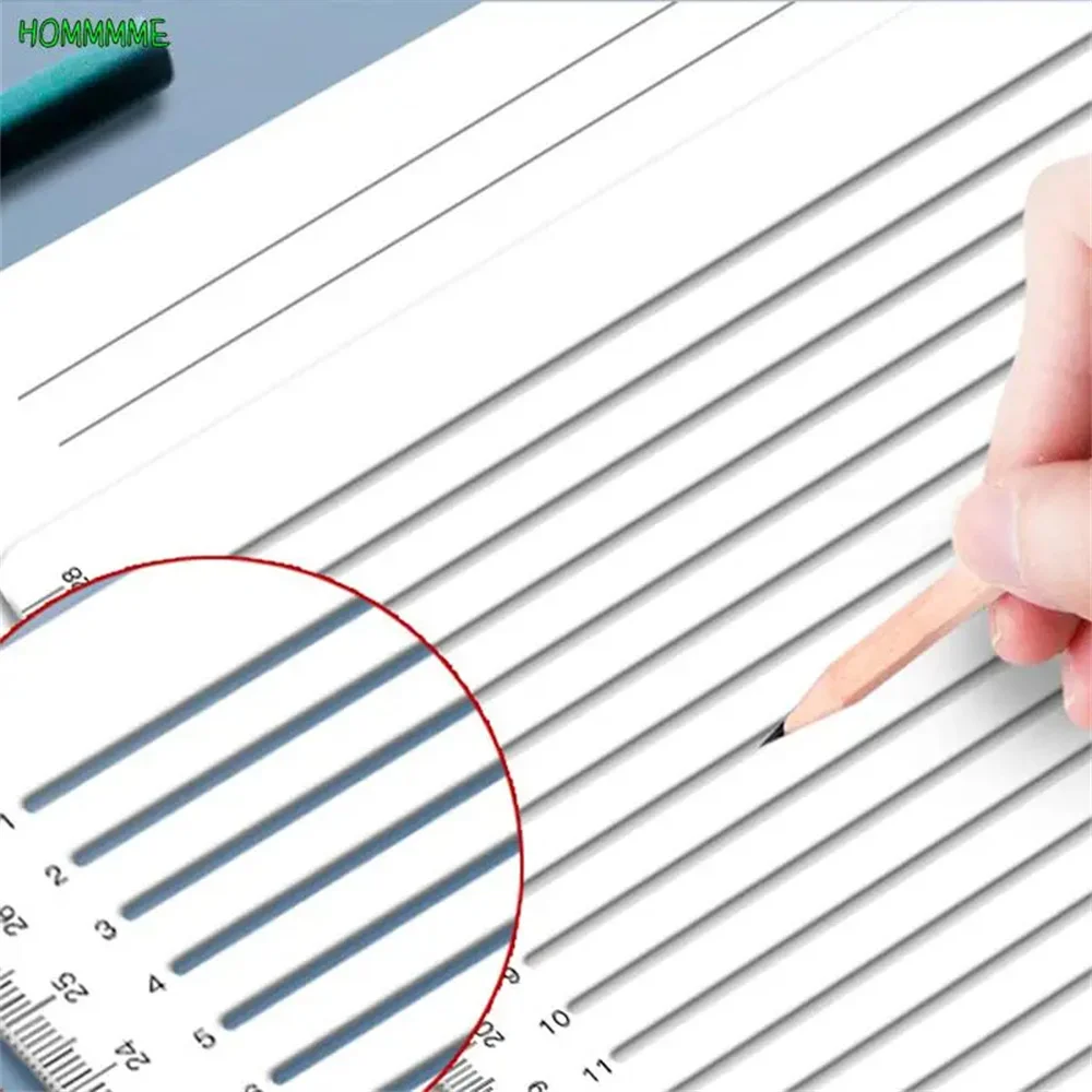 1 Style Calligraphy Stencil Straight Line A4 Clear Ruler Writing Tool Geometry TemplateCalligraphy Stencil And Ruler Template