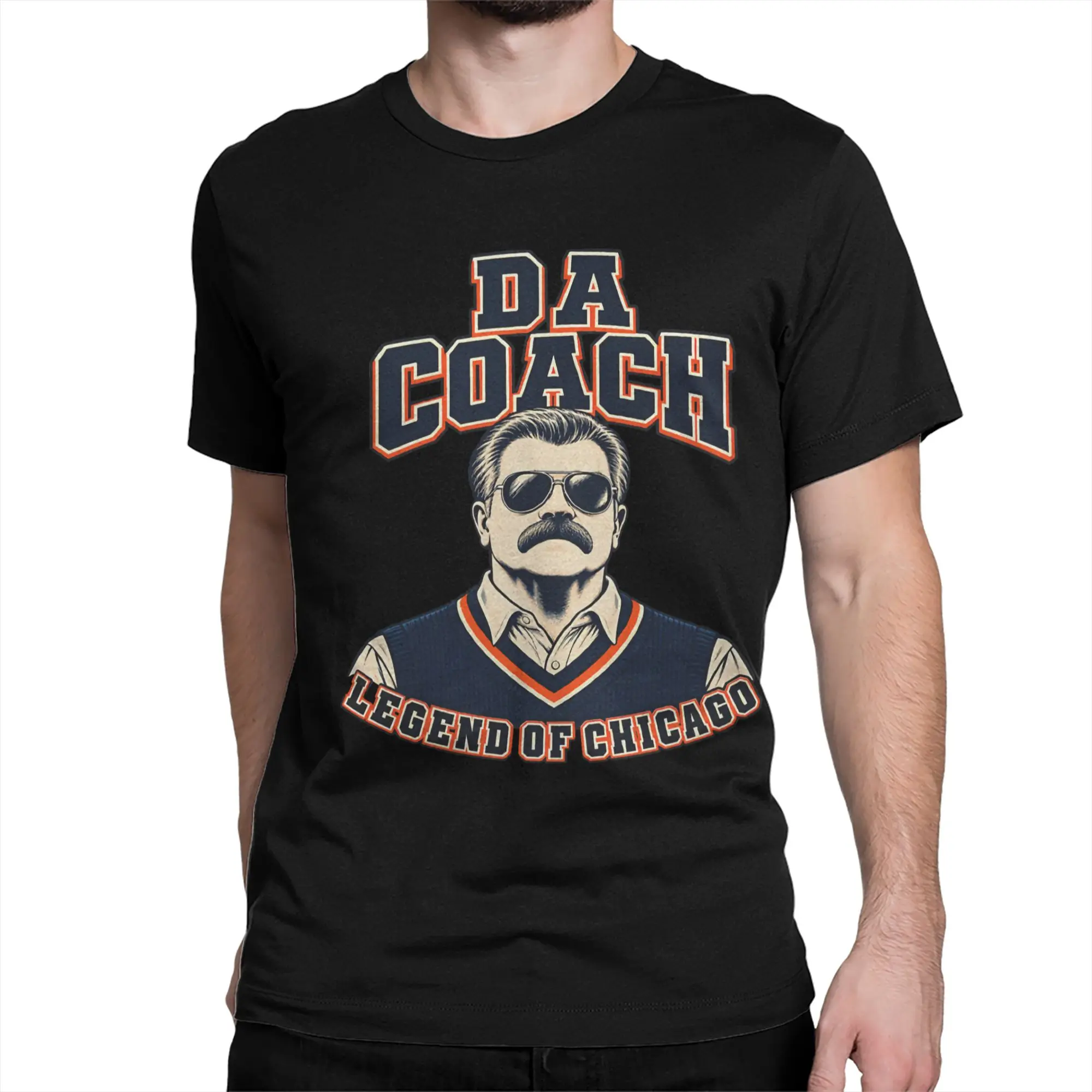 Mike-Ditka Da-Coach Legend Portrait Men Women's T Shirt  Fun Tees Short Sleeve Round Collar T-Shirt Cotton Printing Tops