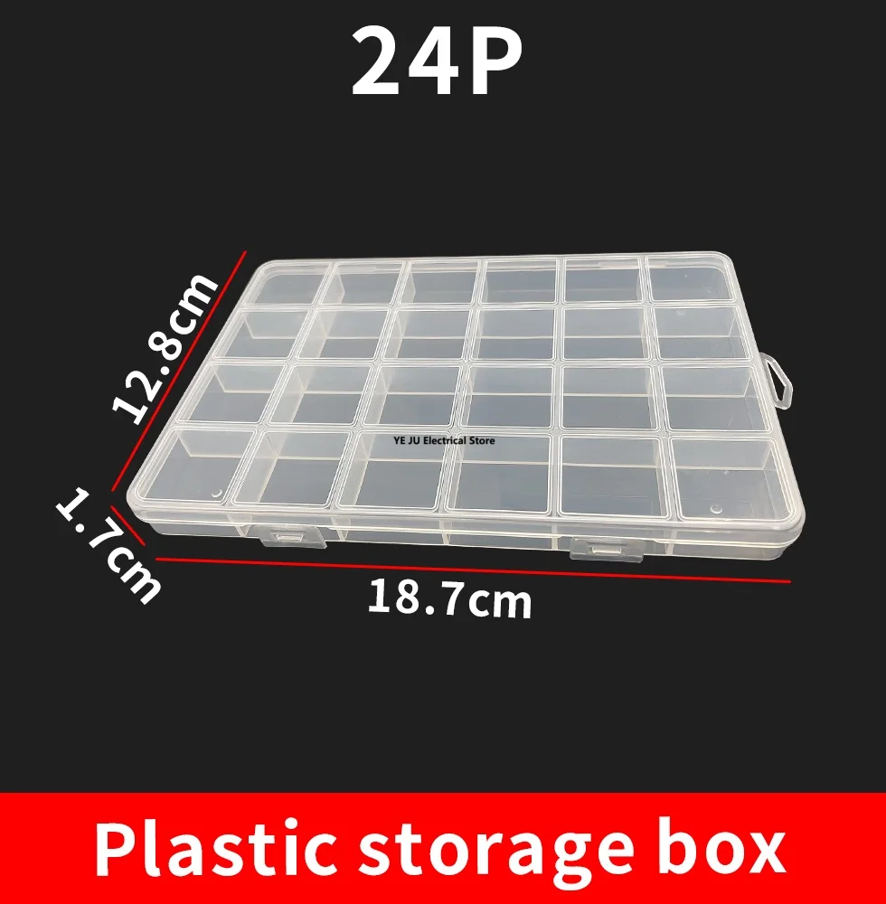 NEW 24 Grid Rectangle Plastic Jewelry Box Compartment Storage Box Case Jewelry Earring Bead Craft Display Container Organizer
