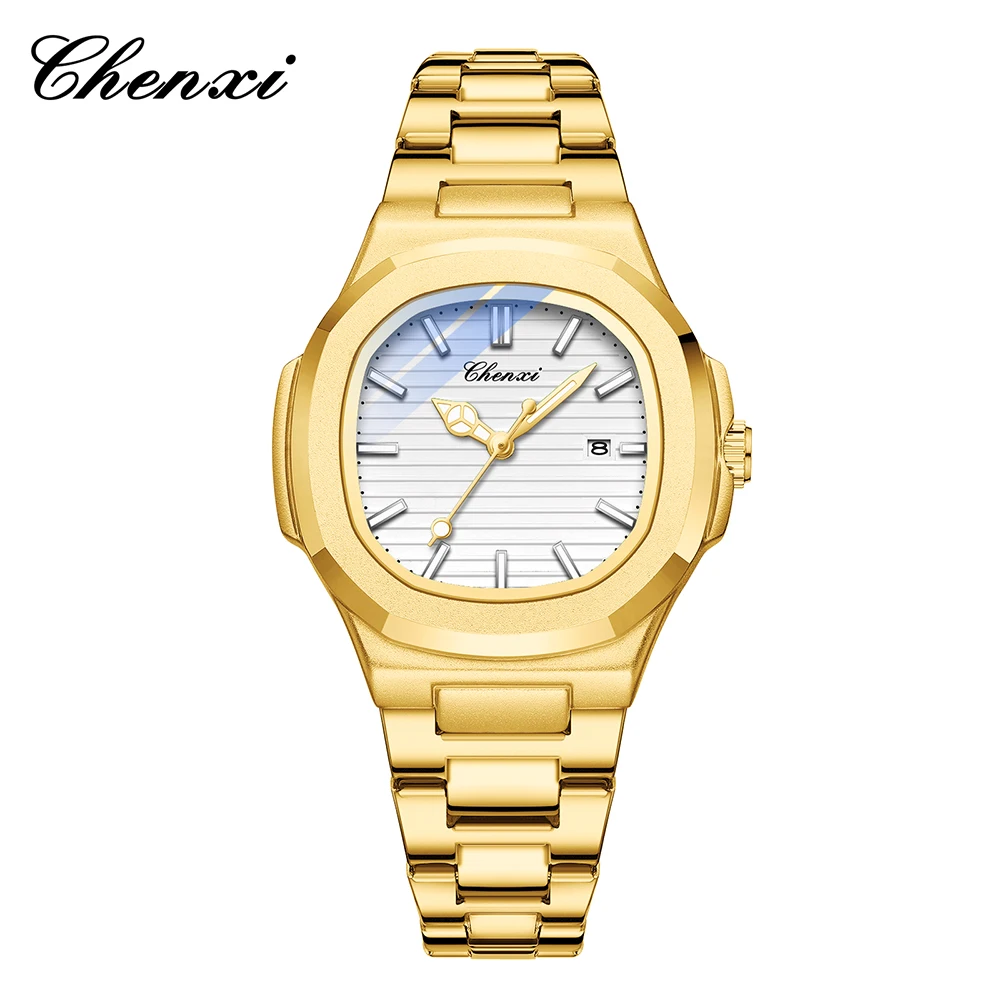 CHENXI Quartz Watches For Women Fashion Gold Women's Wristwatches Luminous Waterproof Calendar Woman Watch