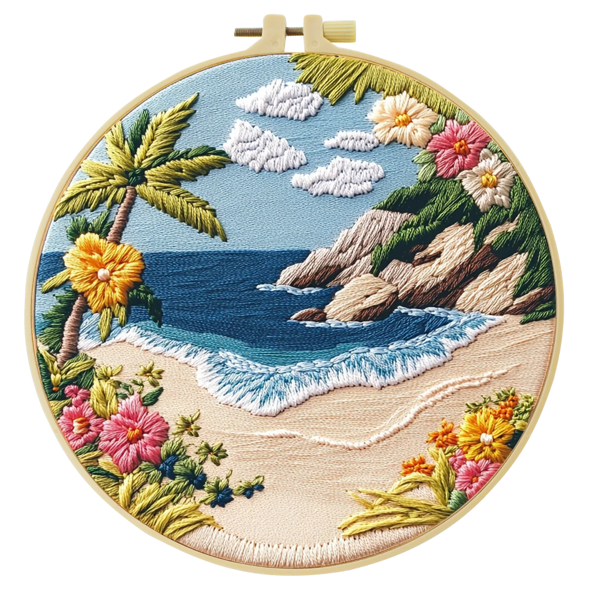 1 Stück 20X20CM/15X15CM 7,87/6,3 Zoll Strandtaschen-Stickerei-Starter-Kit DIY-Kit DIY-Stickerei-Set für Anfänger – Detail 3