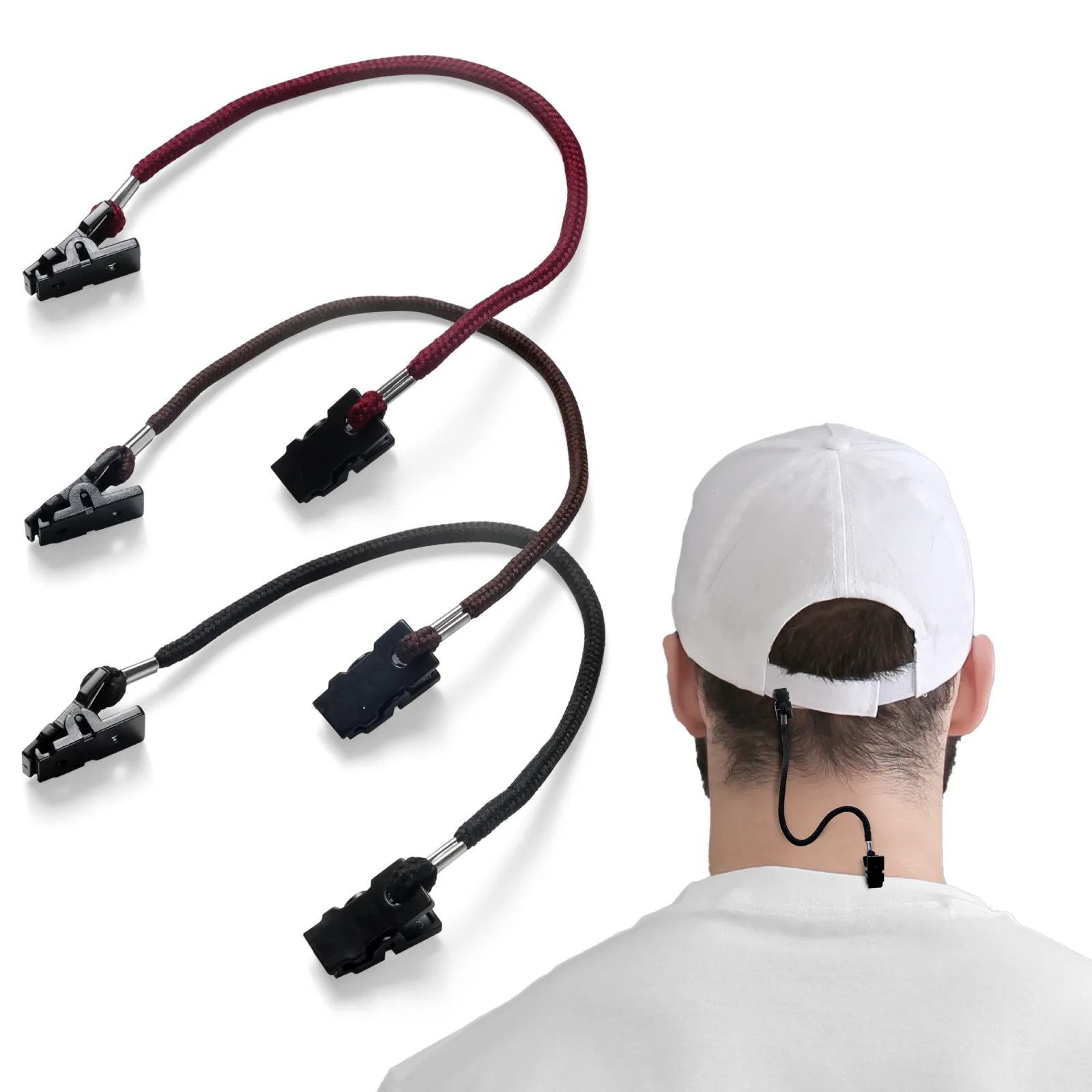 300Pcs Retainer Hat Windy Clips Cap Clip Adjustable Hat Strap Windproof Clip for Travel Sun Hats Baseball Caps Fishing Hats