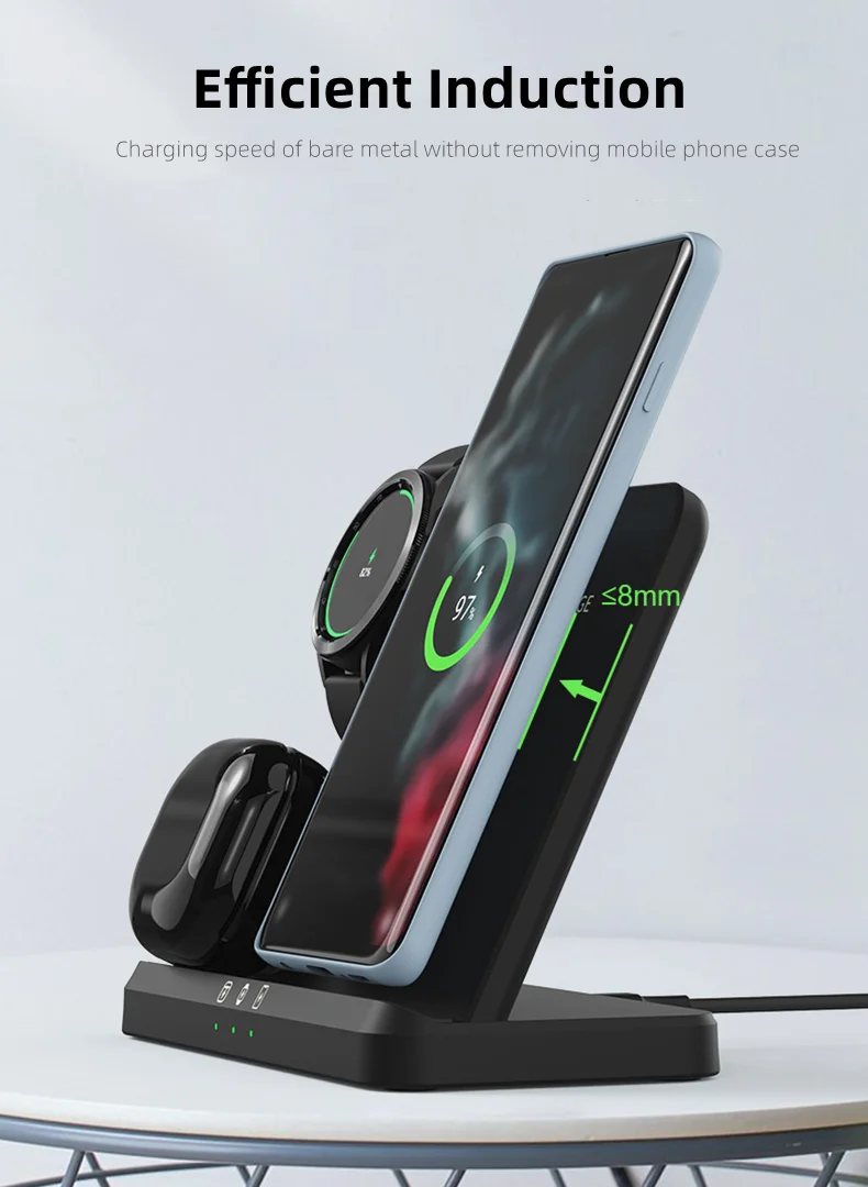 HaaYot 3-in-1 Kabelloses Ladegerät Ständer Schnellladestation Dock für Galaxy Fold 8 7 S26 S25 Ultra Galaxy Watch 9 8 7/Ultra 2 – Detail 5