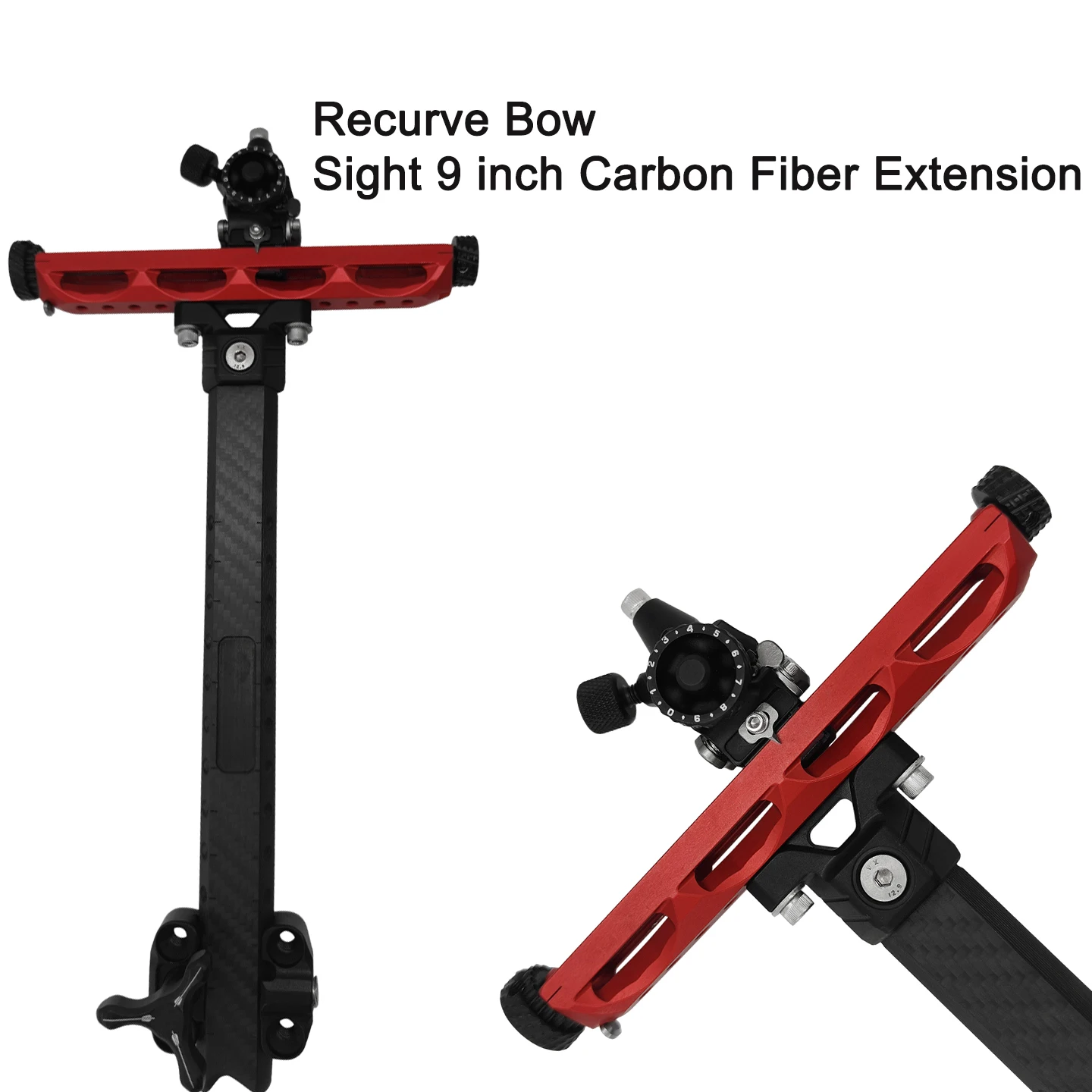 9 Inch Adjustable Recurve Bow Carbon Fiber Extension Rod, Universal Archery Accessory for Outdoor Handheld Target Shooting view 4