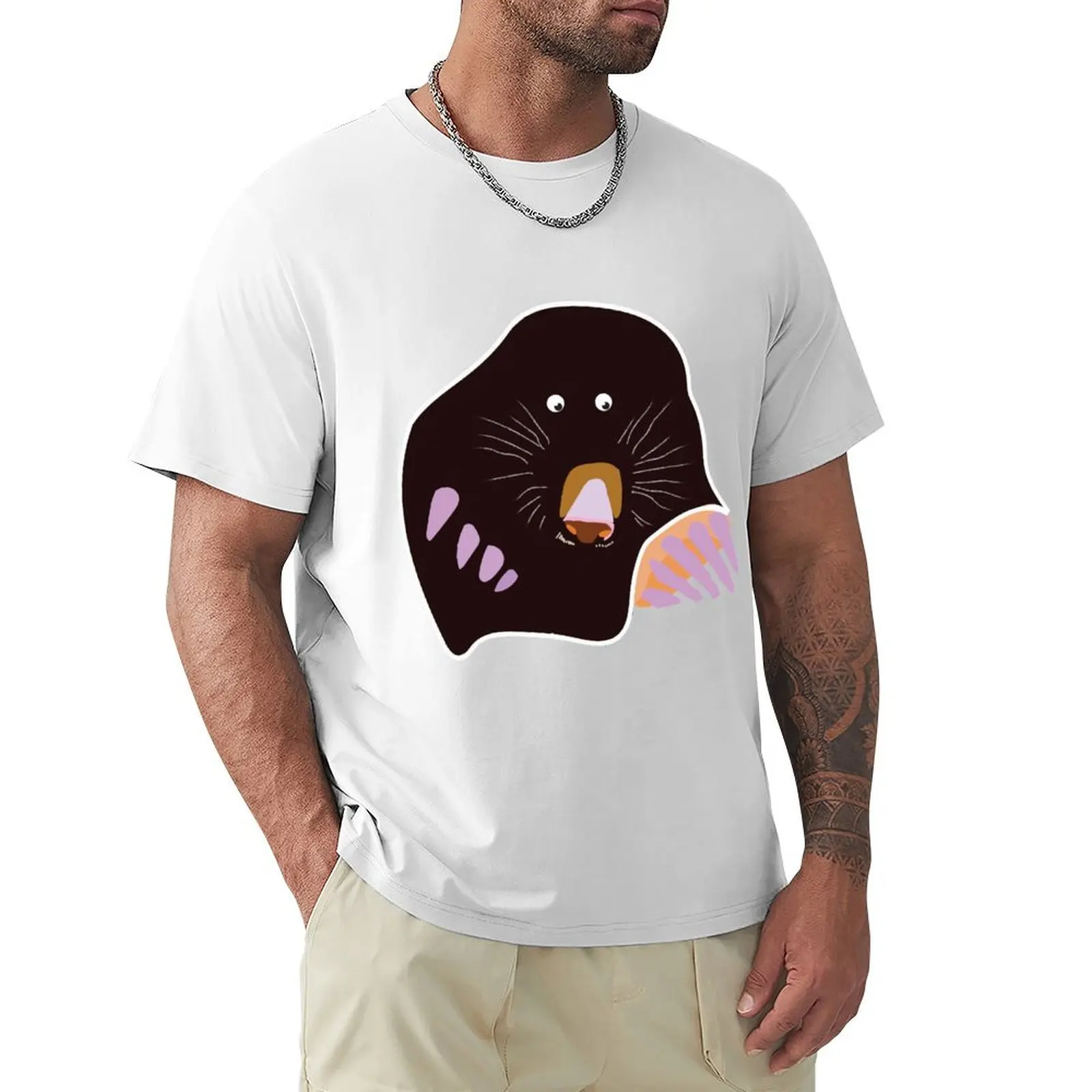 Mole Drawing T-shirt customizeds cute clothes mens big and tall t shirts