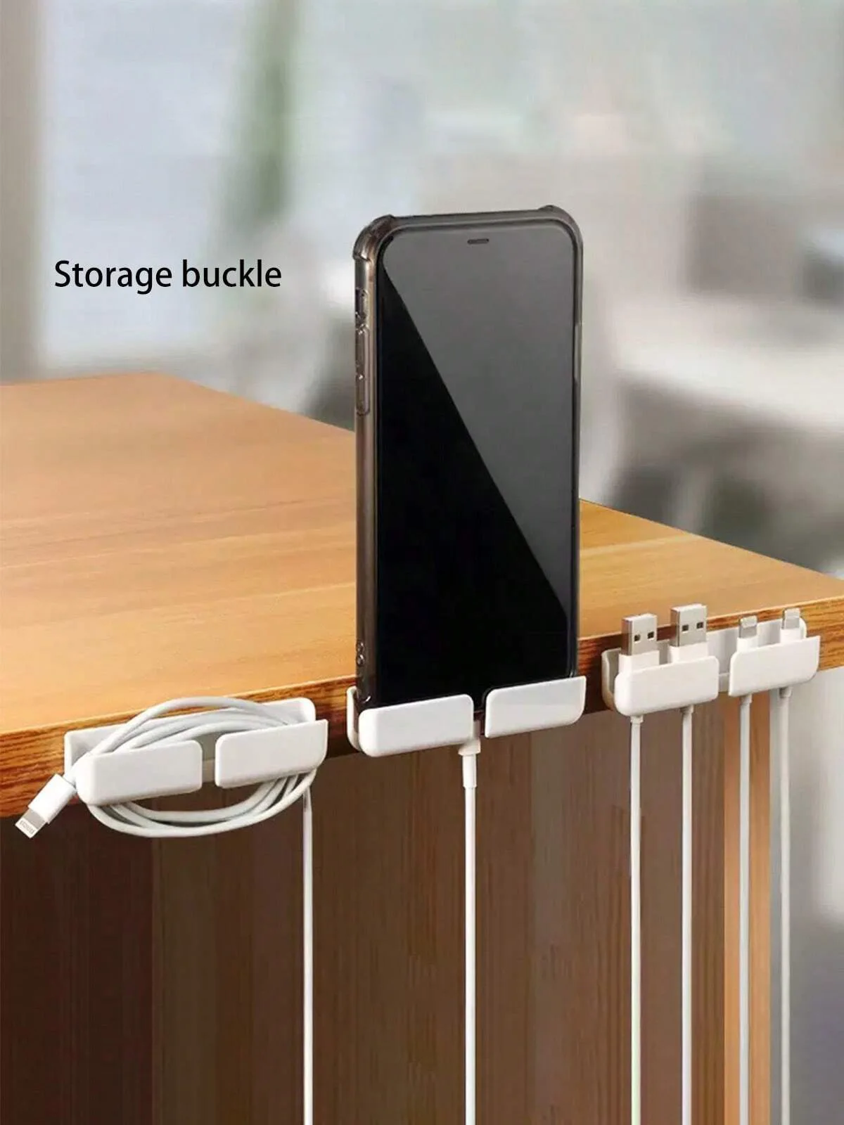 Desktop Cable Organizer, Data Cable Storage Clip, Self-Adhesive Wire Organizer, 3-Pack