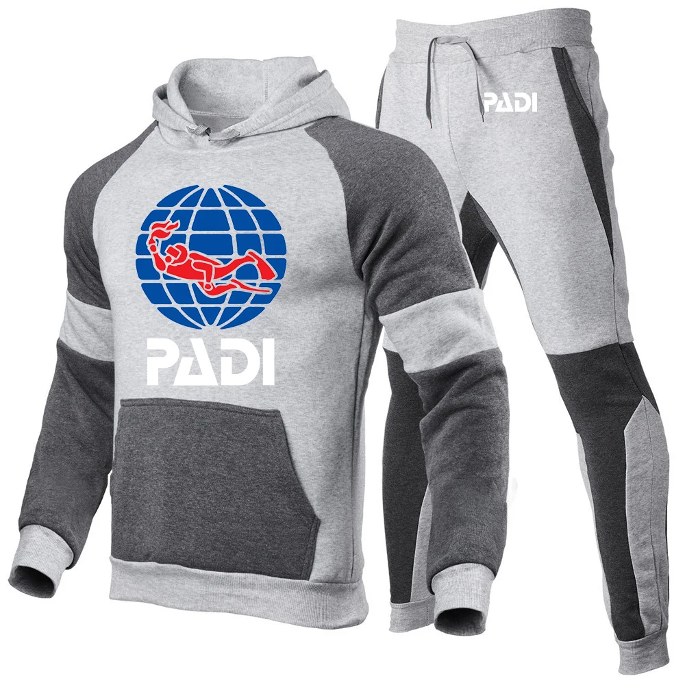 2025 Spring And Autumn Man's Premium Street Best Seller Daily Commute Hoodies Scuba driver Padi Logo Print Pants Suits